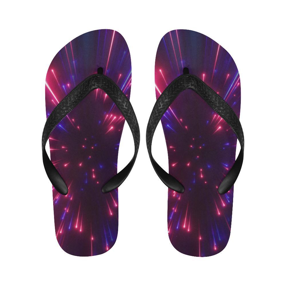 Celestial Purple Blue Neon Speed Light Flip Flops-JTAMIGO.COM