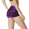 Celestial Purple Blue Neon Speed Light High Waisted Spandex Shorts-JTAMIGO.COM