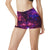 Celestial Purple Blue Neon Speed Light High Waisted Spandex Shorts-JTAMIGO.COM