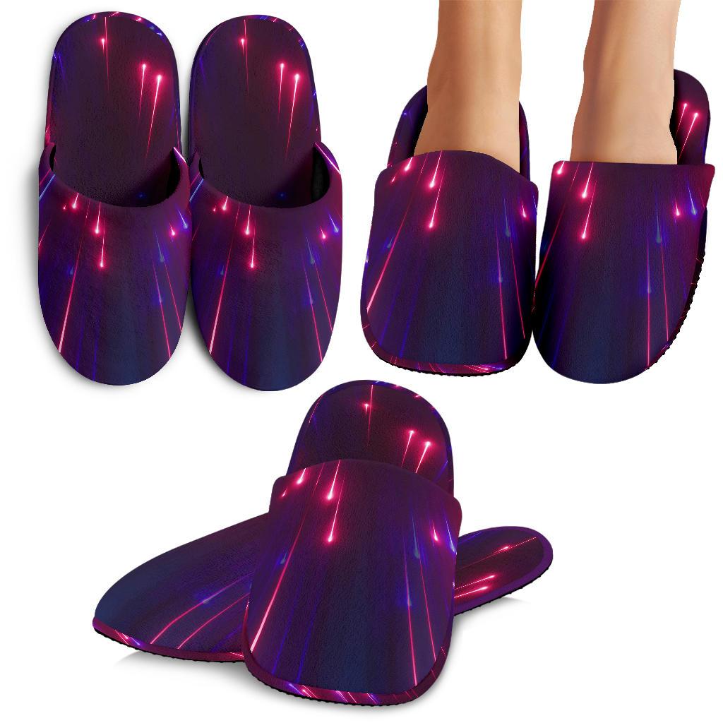 Celestial Purple Blue Neon Speed Light House Slippers
