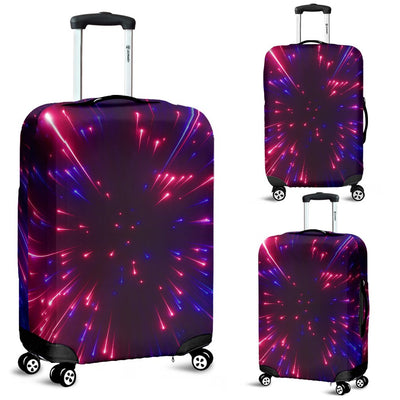 Celestial Purple Blue Neon Speed Light Luggage Cover Protector