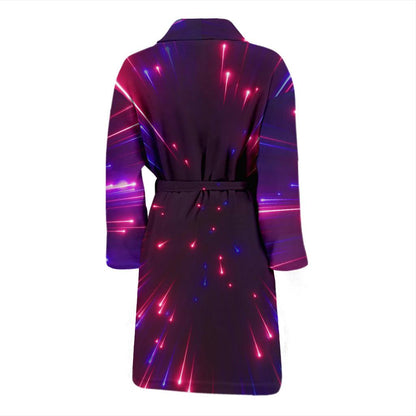 Celestial Purple Blue Neon Speed Light Men Bath Robe-JTAMIGO.COM