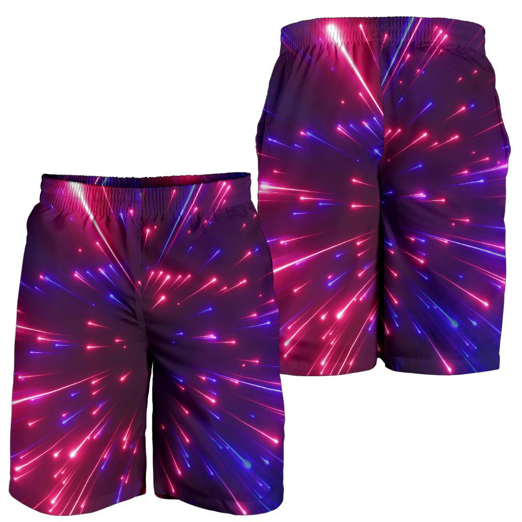 Celestial Purple Blue Neon Speed Light Mens Shorts-JTAMIGO.COM