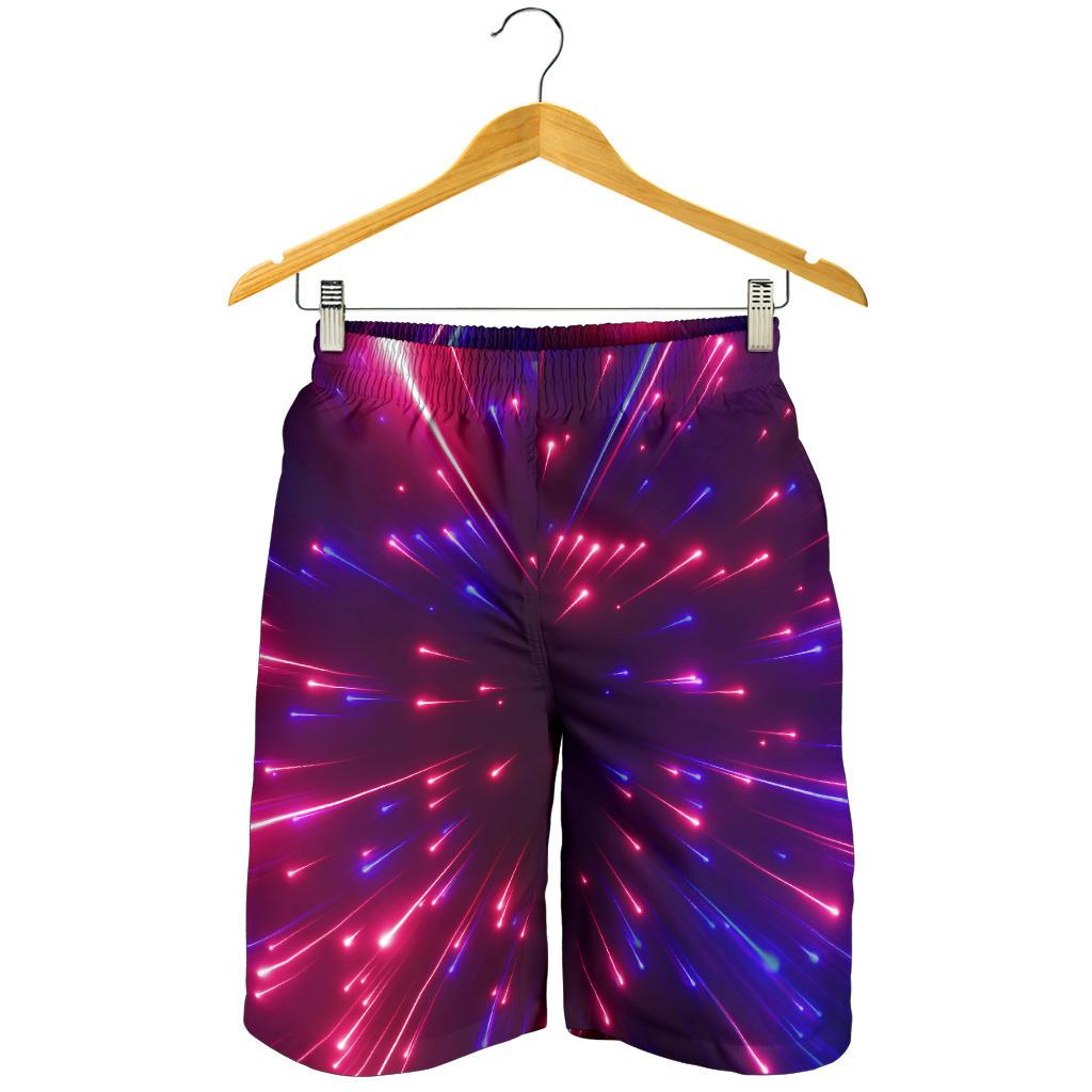 Celestial Purple Blue Neon Speed Light Mens Shorts-JTAMIGO.COM