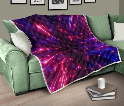 Celestial Purple Blue Neon Speed Light Premium Quilt-JTAMIGO.COM