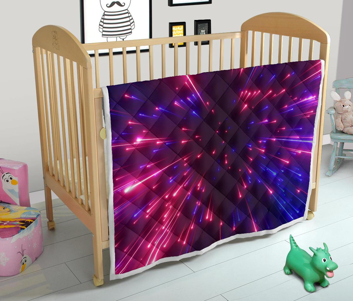 Celestial Purple Blue Neon Speed Light Premium Quilt-JTAMIGO.COM
