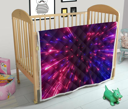 Celestial Purple Blue Neon Speed Light Premium Quilt-JTAMIGO.COM