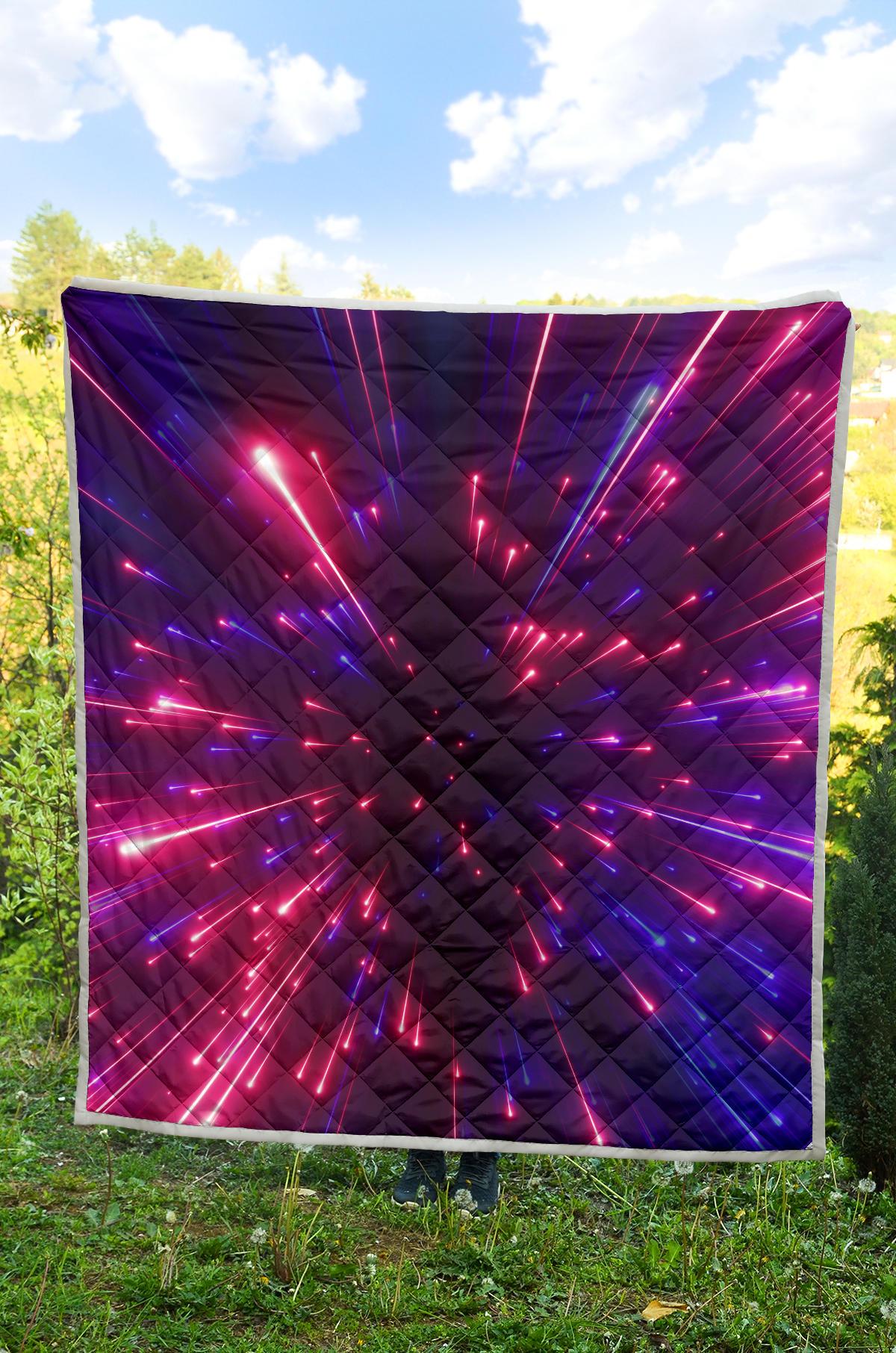 Celestial Purple Blue Neon Speed Light Premium Quilt-JTAMIGO.COM