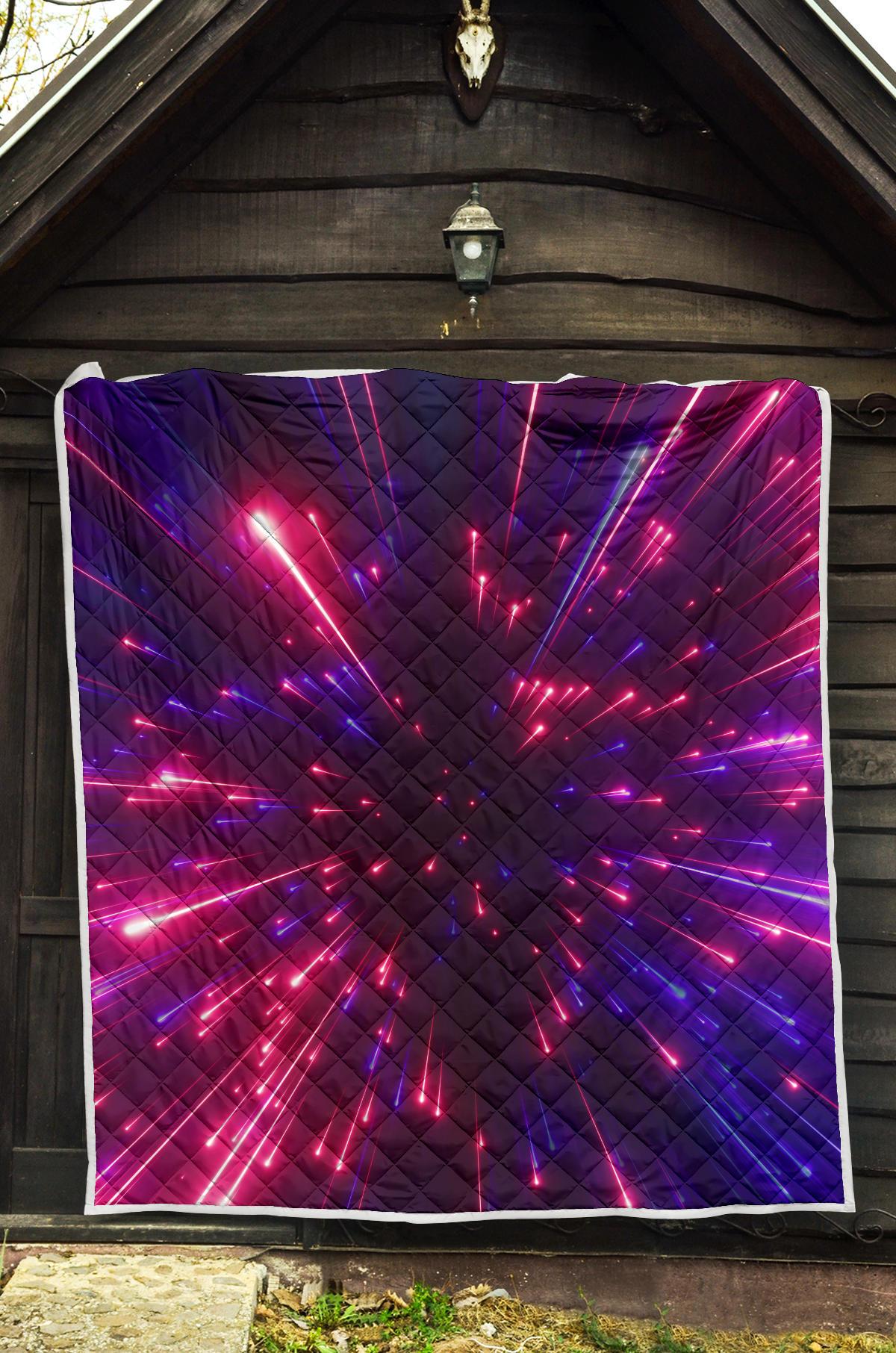Celestial Purple Blue Neon Speed Light Premium Quilt-JTAMIGO.COM