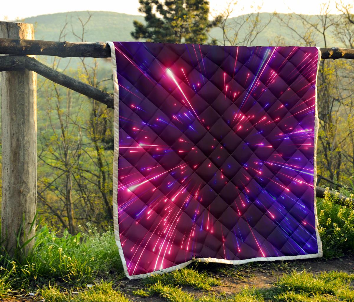 Celestial Purple Blue Neon Speed Light Premium Quilt-JTAMIGO.COM