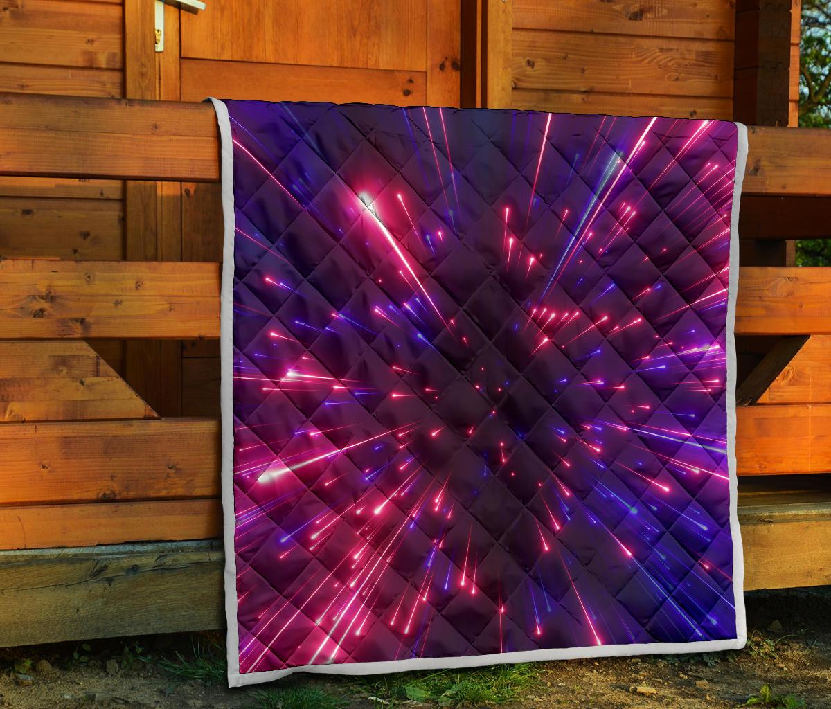 Celestial Purple Blue Neon Speed Light Premium Quilt-JTAMIGO.COM