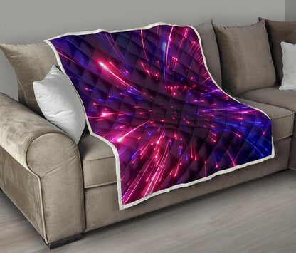 Celestial Purple Blue Neon Speed Light Premium Quilt-JTAMIGO.COM
