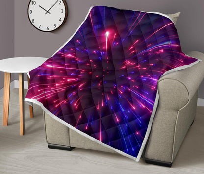 Celestial Purple Blue Neon Speed Light Premium Quilt-JTAMIGO.COM