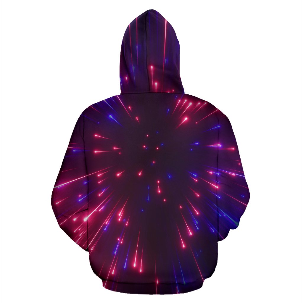 Celestial Purple Blue Neon Speed Light Pullover Hoodie