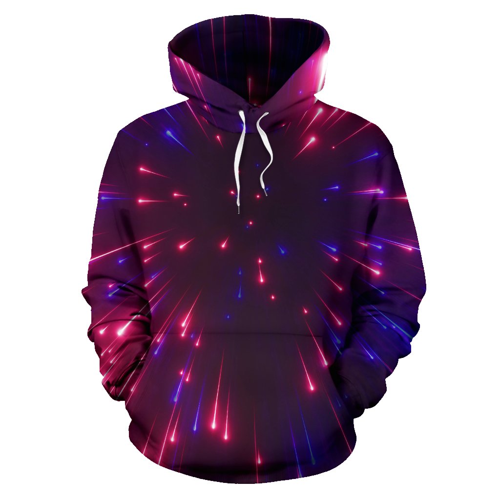 Celestial Purple Blue Neon Speed Light Pullover Hoodie