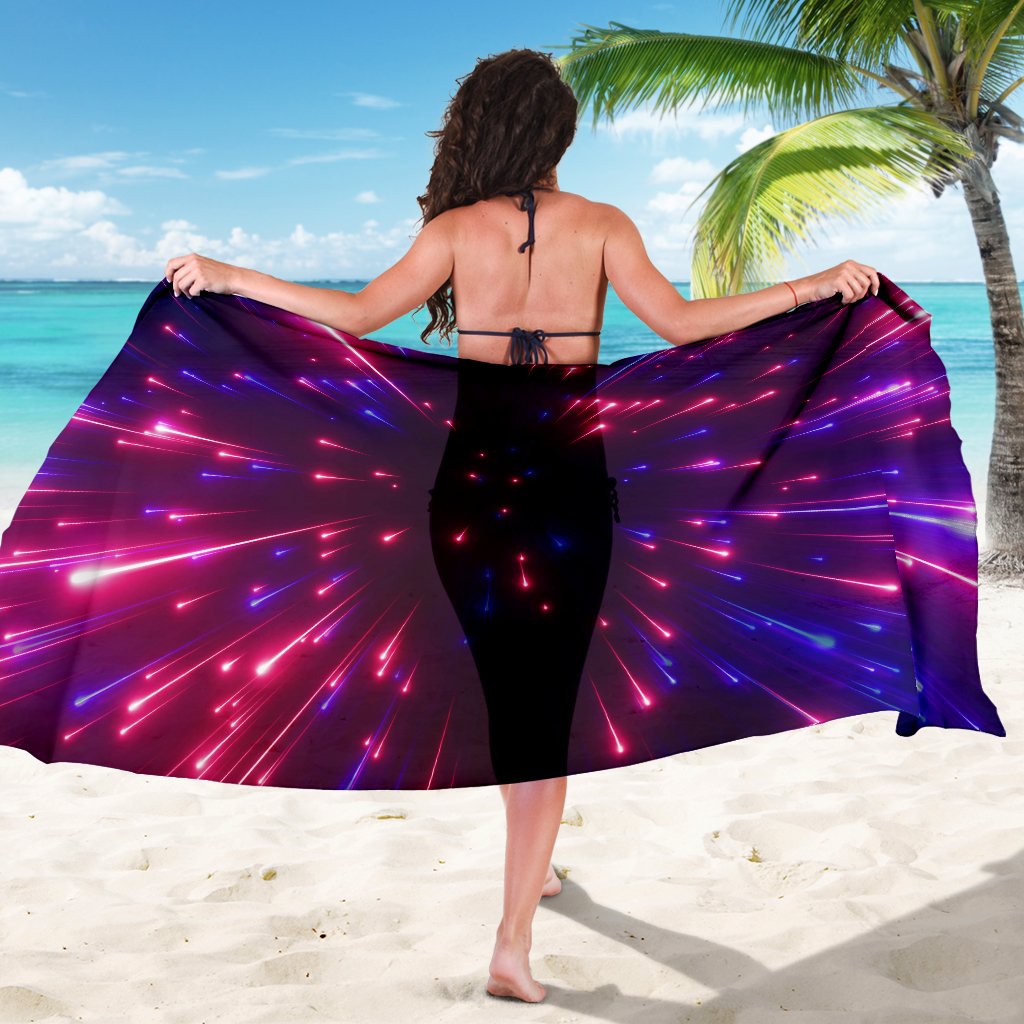 Celestial Purple Blue Neon Speed Light Sarong Pareo Wrap
