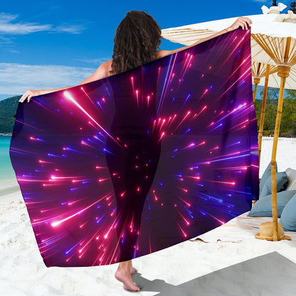 Celestial Purple Blue Neon Speed Light Sarong Pareo Wrap