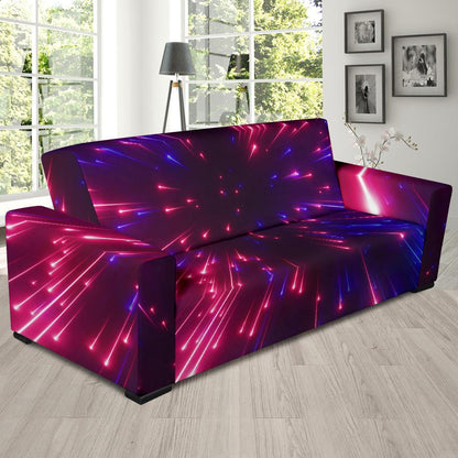 Celestial Purple Blue Neon Speed Light Sofa Slipcover-JTAMIGO.COM