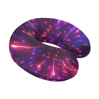 Celestial Purple Blue Neon Speed Light U-Shaped Travel Neck Pillow-JTAMIGO.COM