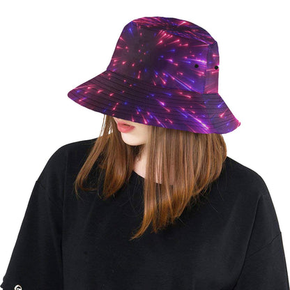 Celestial Purple Blue Neon Speed Light Unisex Bucket Hat