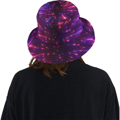 Celestial Purple Blue Neon Speed Light Unisex Bucket Hat