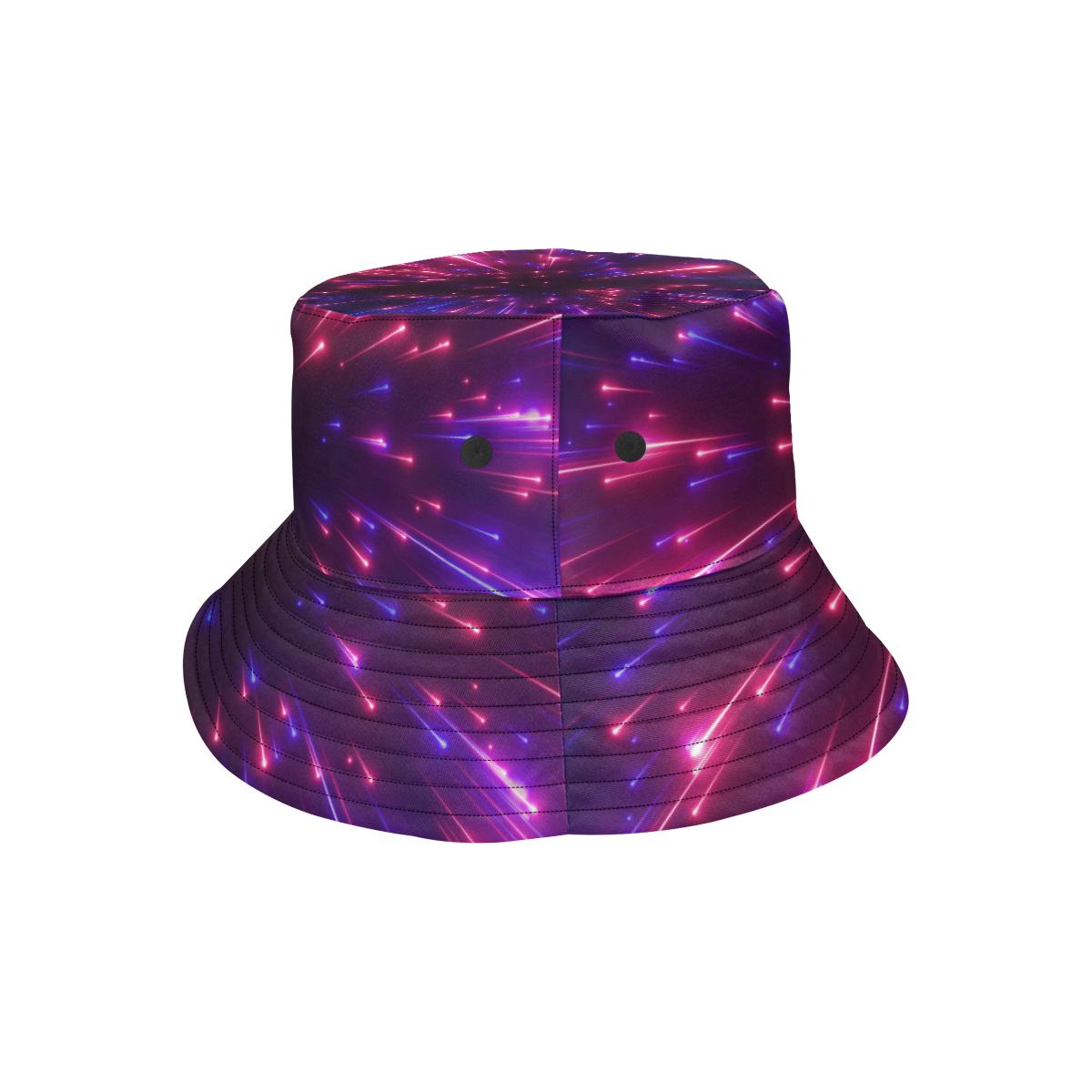 Celestial Purple Blue Neon Speed Light Unisex Bucket Hat