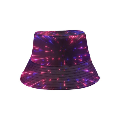 Celestial Purple Blue Neon Speed Light Unisex Bucket Hat