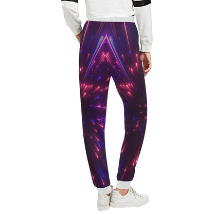 Celestial Purple Blue Neon Speed Light Unisex Casual Sweatpants (Model L11)-JTAMIGO.COM
