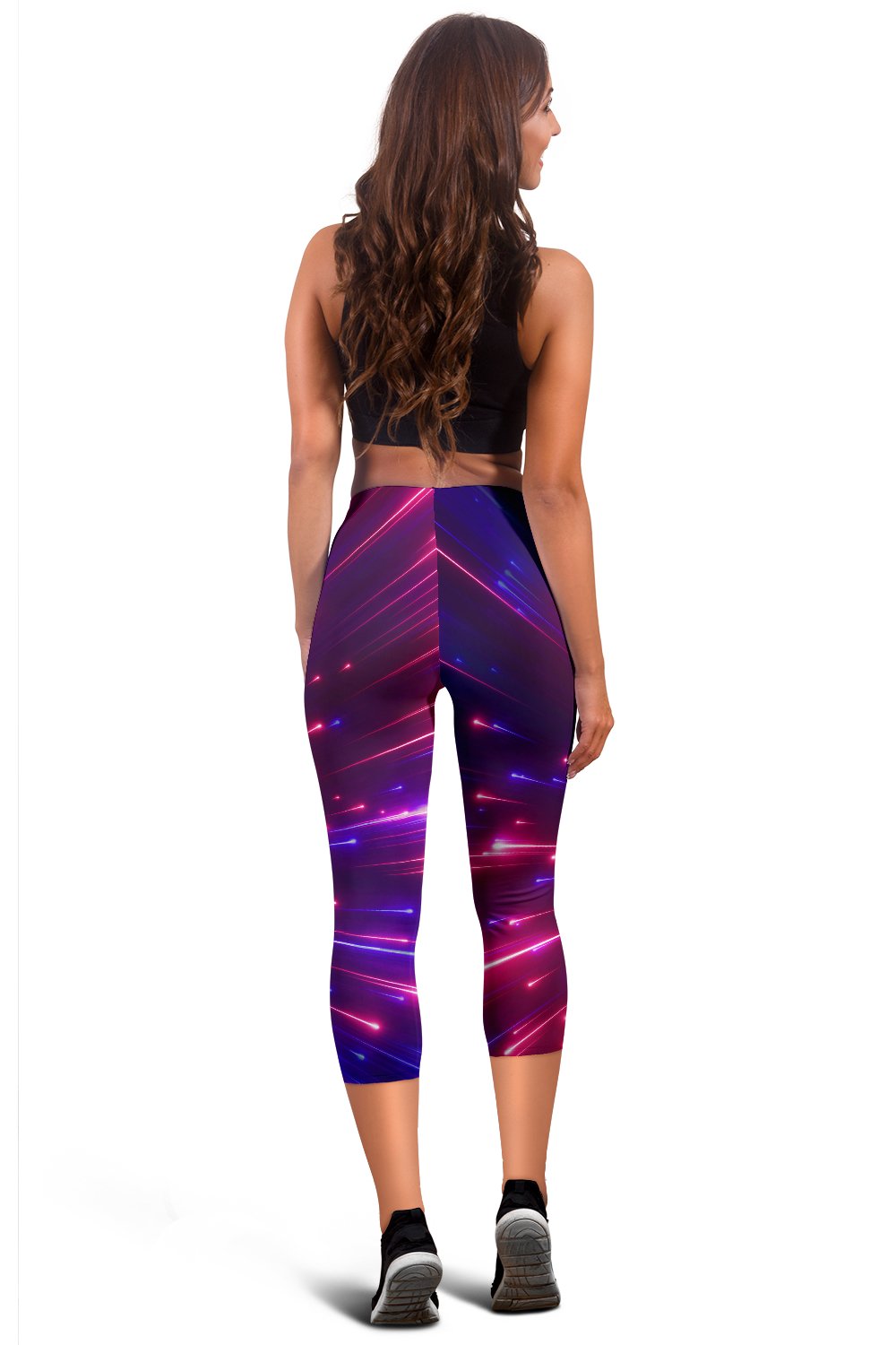 Celestial Purple Blue Neon Speed Light Women Capris