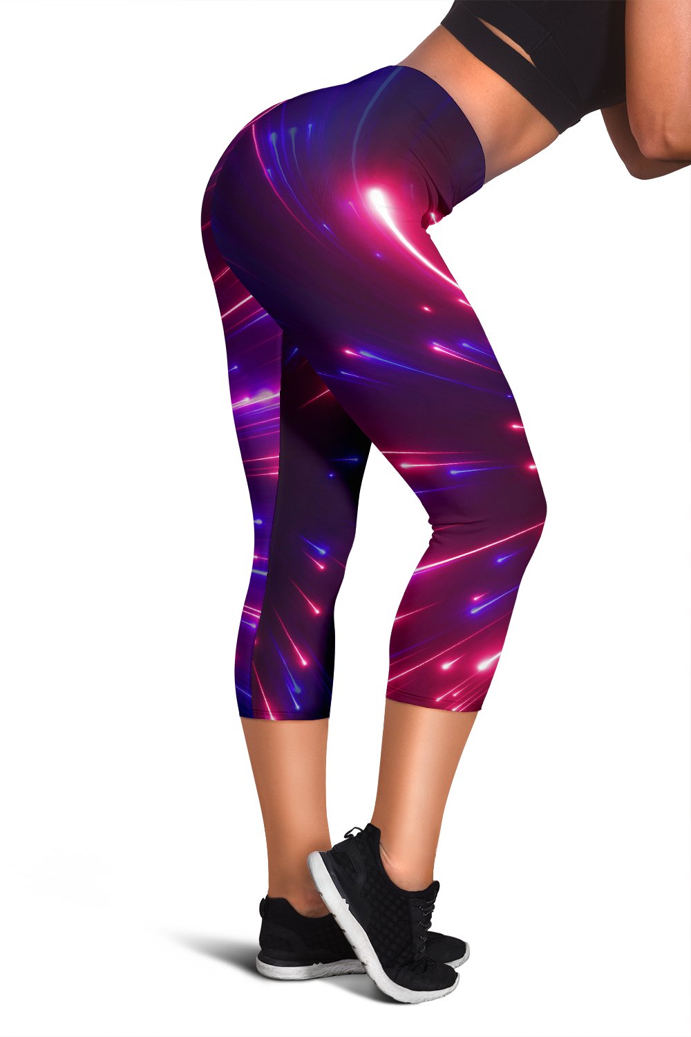 Celestial Purple Blue Neon Speed Light Women Capris
