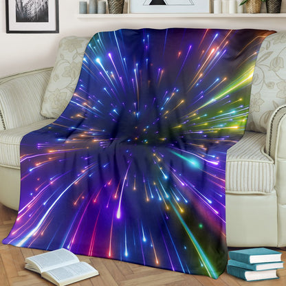 Celestial Rainbow Speed Light Fleece Blanket
