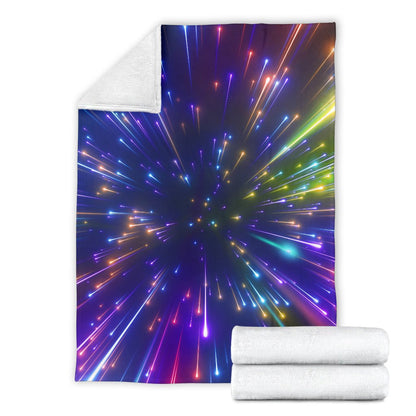 Celestial Rainbow Speed Light Fleece Blanket