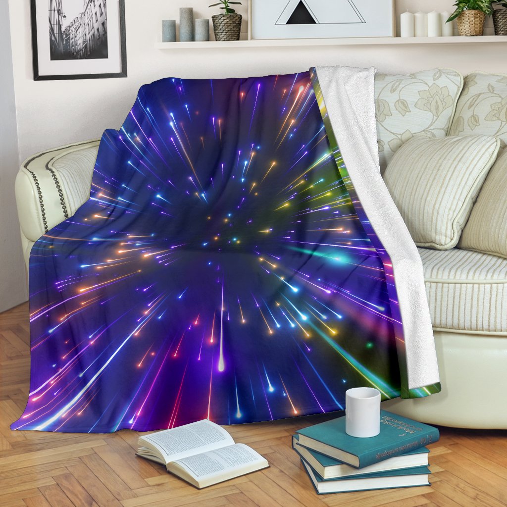 Celestial Rainbow Speed Light Fleece Blanket