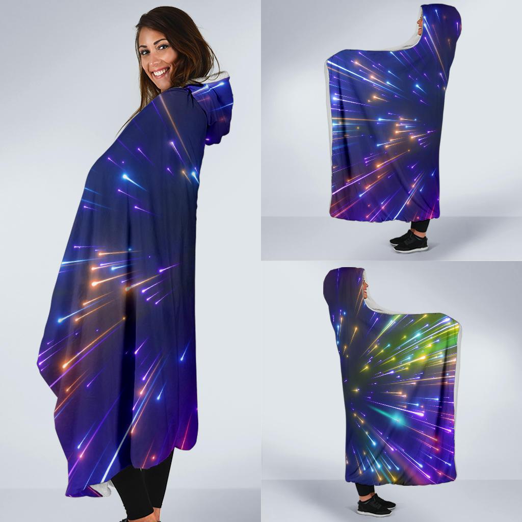 Celestial Rainbow Speed Light Hooded Blanket-JTAMIGO.COM