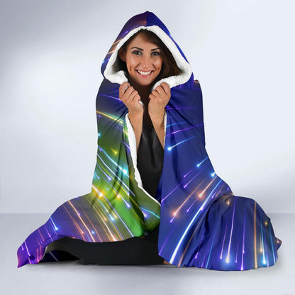 Celestial Rainbow Speed Light Hooded Blanket-JTAMIGO.COM