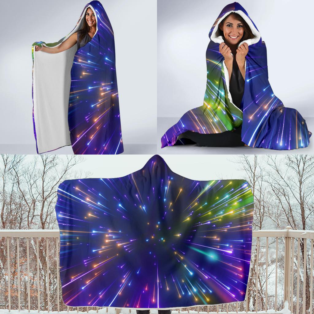 Celestial Rainbow Speed Light Hooded Blanket-JTAMIGO.COM