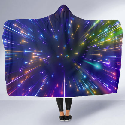 Celestial Rainbow Speed Light Hooded Blanket-JTAMIGO.COM