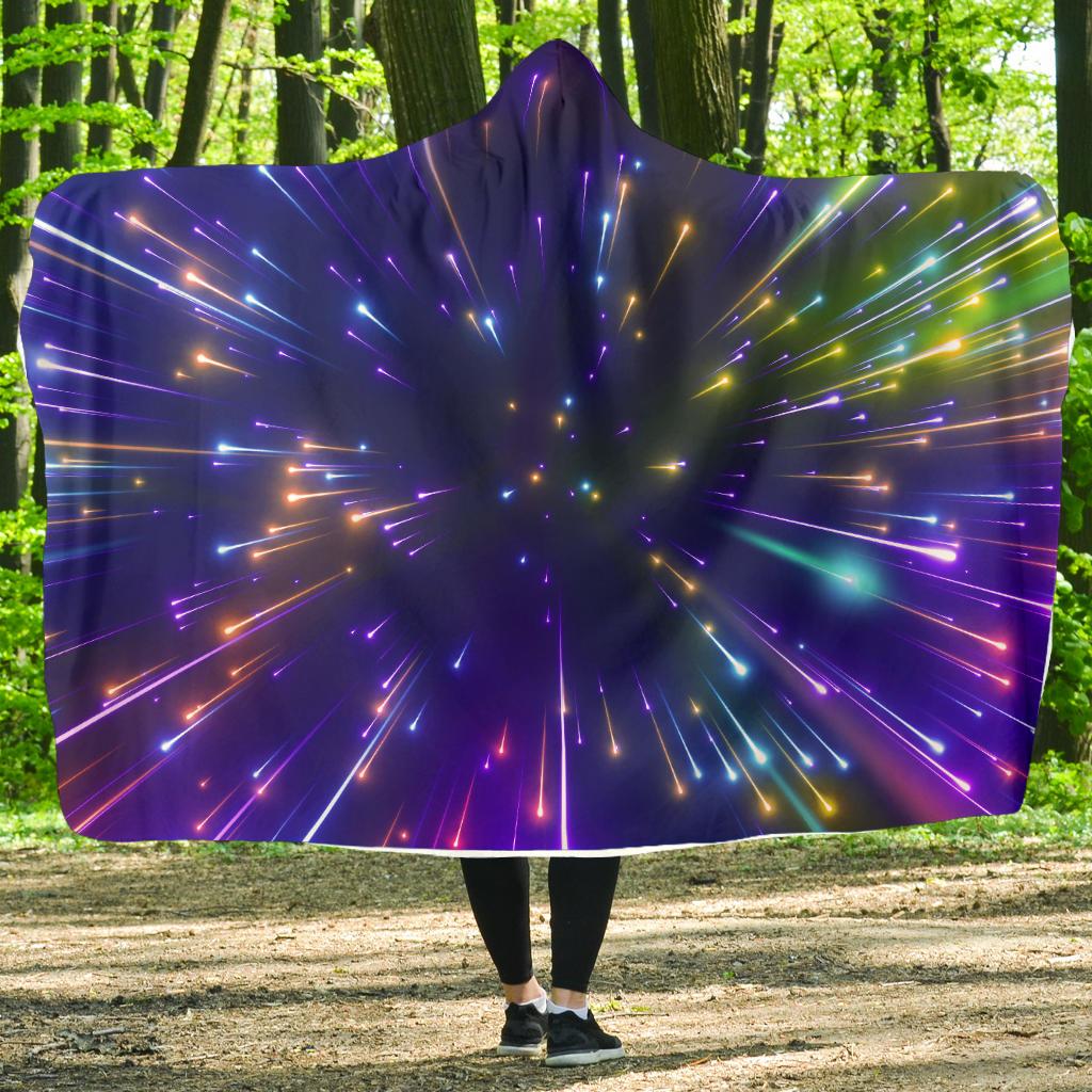Celestial Rainbow Speed Light Hooded Blanket-JTAMIGO.COM