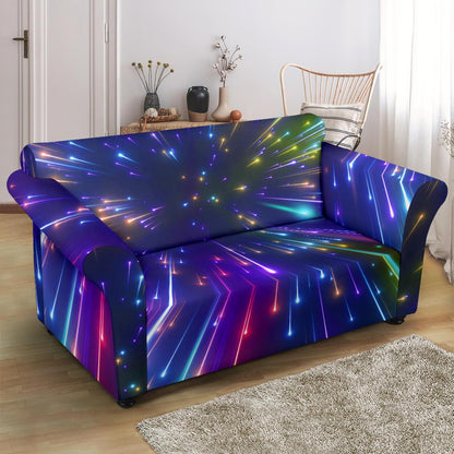 Celestial Rainbow Speed Light Loveseat Slipcover-JTAMIGO.COM