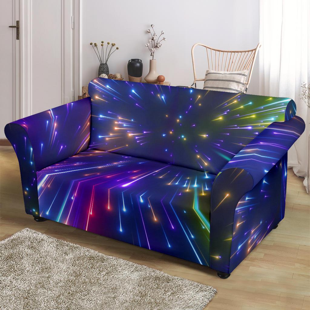 Celestial Rainbow Speed Light Loveseat Slipcover-JTAMIGO.COM