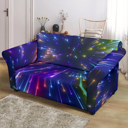 Celestial Rainbow Speed Light Loveseat Slipcover-JTAMIGO.COM