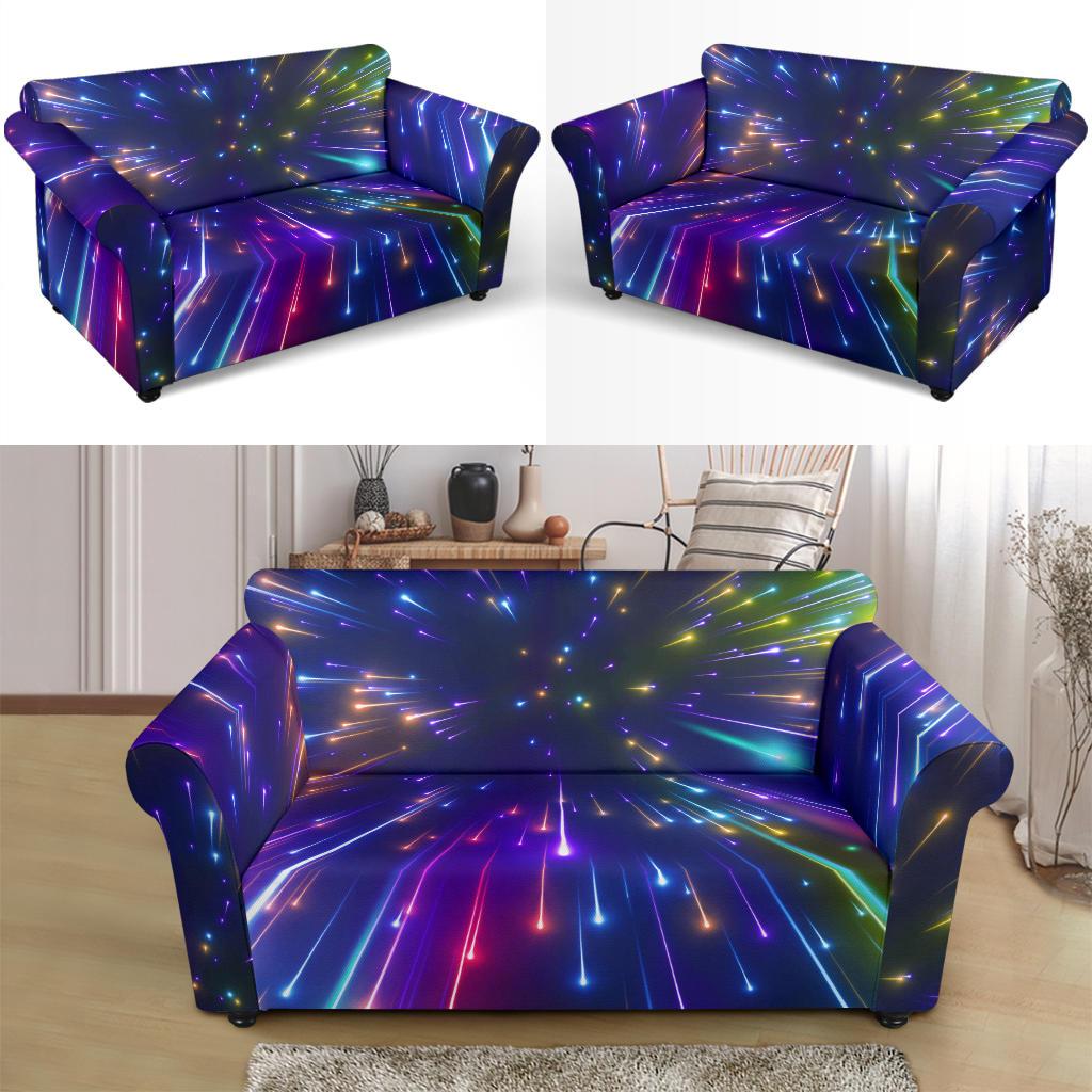Celestial Rainbow Speed Light Loveseat Slipcover-JTAMIGO.COM