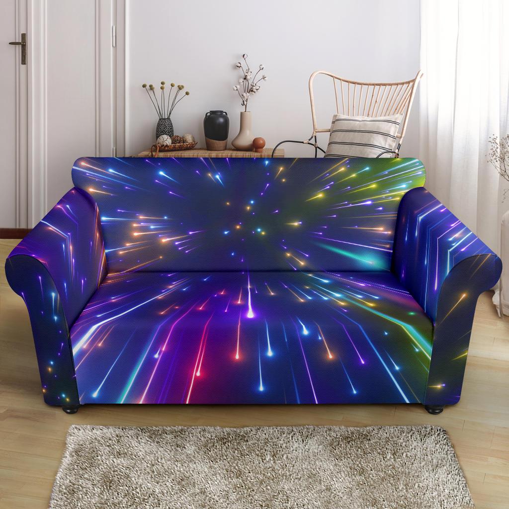 Celestial Rainbow Speed Light Loveseat Slipcover-JTAMIGO.COM