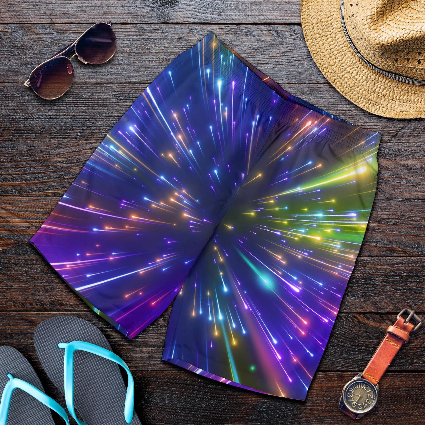 Celestial Rainbow Speed Light Mens Shorts-JTAMIGO.COM