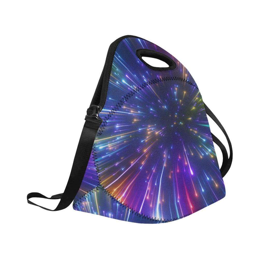 Celestial Rainbow Speed Light Neoprene Lunch Bag (Model 1669)(Large)-JTAMIGO.COM