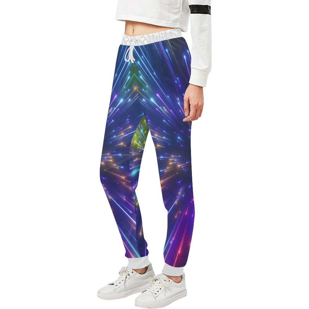 Celestial Rainbow Speed Light Unisex Casual Sweatpants (Model L11)-JTAMIGO.COM
