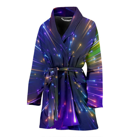 Celestial Rainbow Speed Light Women Bath Robe-JTAMIGO.COM