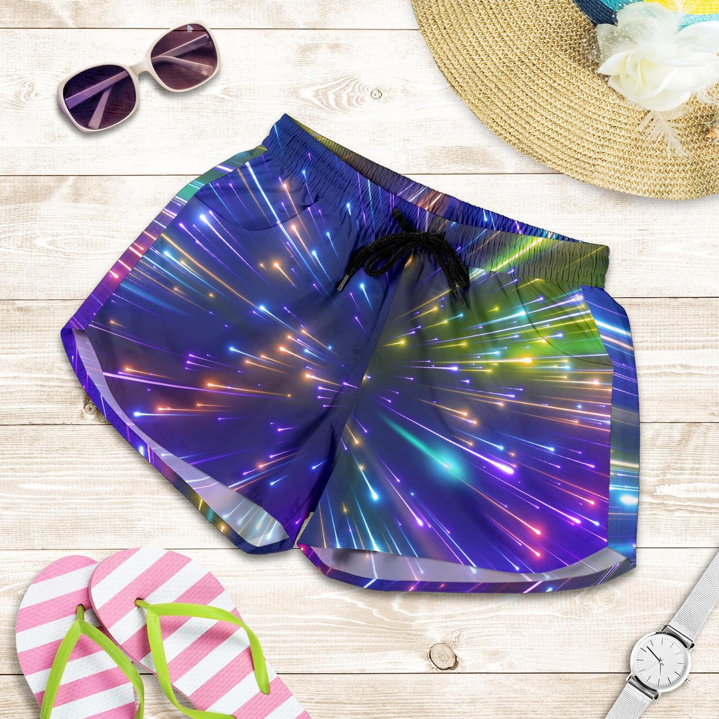Celestial Rainbow Speed Light Women Shorts-JTAMIGO.COM