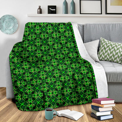Celtic Green Neon Design Fleece Blanket