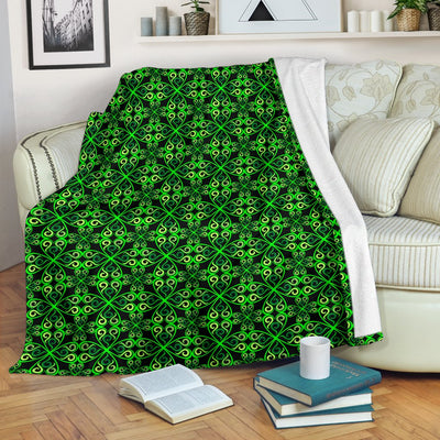 Celtic Green Neon Design Fleece Blanket